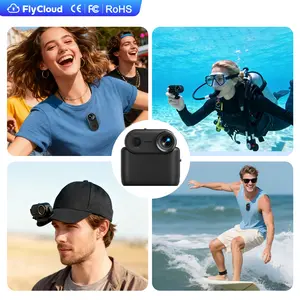 Flycloud Nine 64GB 4K Action Cam Mini body Camera 10m Waterproof  whit Dual Stabilization EIS Anti-Shake for outdoor activities travel family moments kids pets