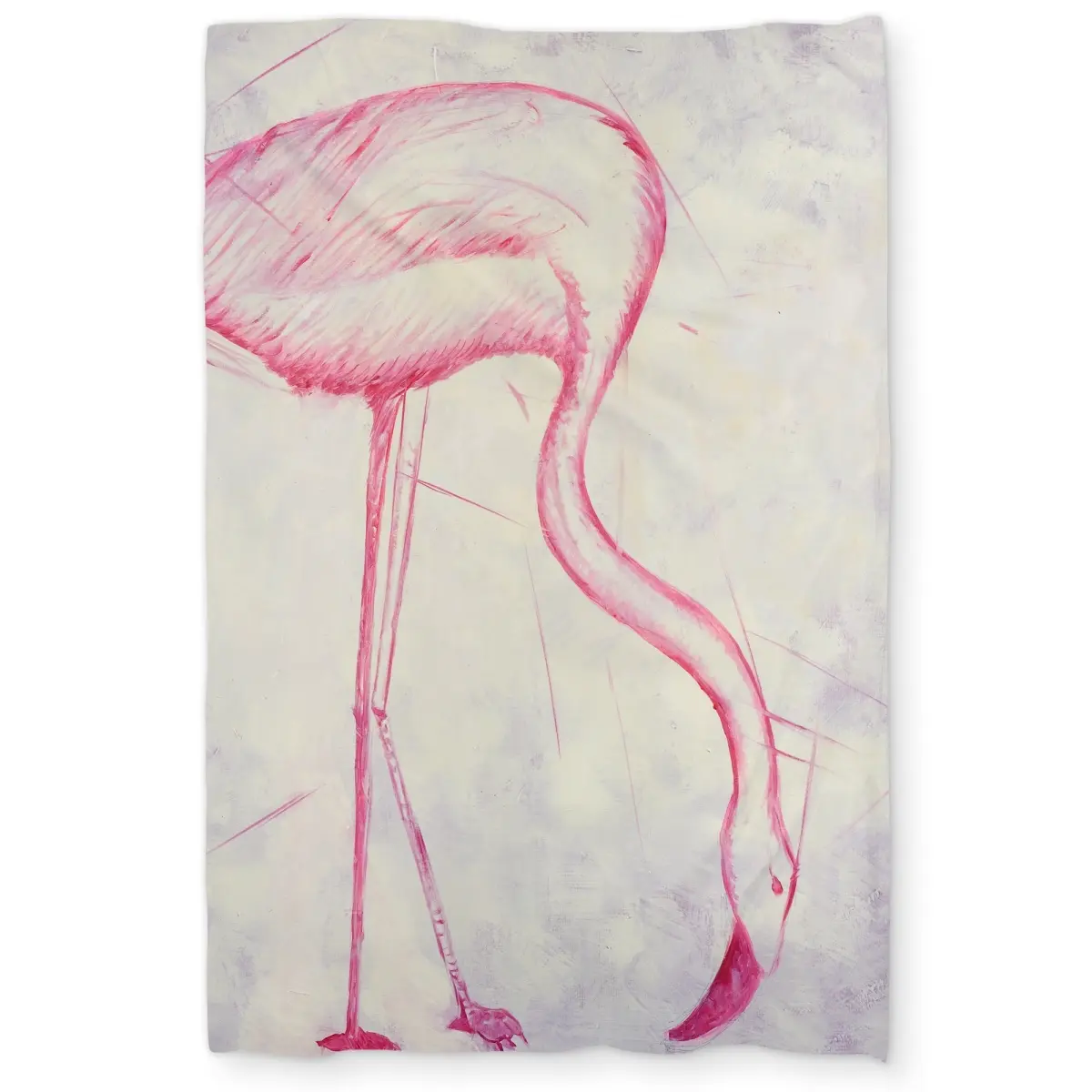 Begin Home Decor C1DCTXLW069OES Tropical Pink Flamingo Sketch Twin XL Duvet Cover - Breathable Fabric, Bird-Themed Decorative Bedding for Home Styling, Pink Bedroom, Bird-Themed Duvet Covers
