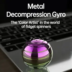 Sharp Gyroscope Desktop Rotating Stress Relief Toy, Metal Shimmering Glowing Decompression Tool, Perfect for Reducing Anxiety
