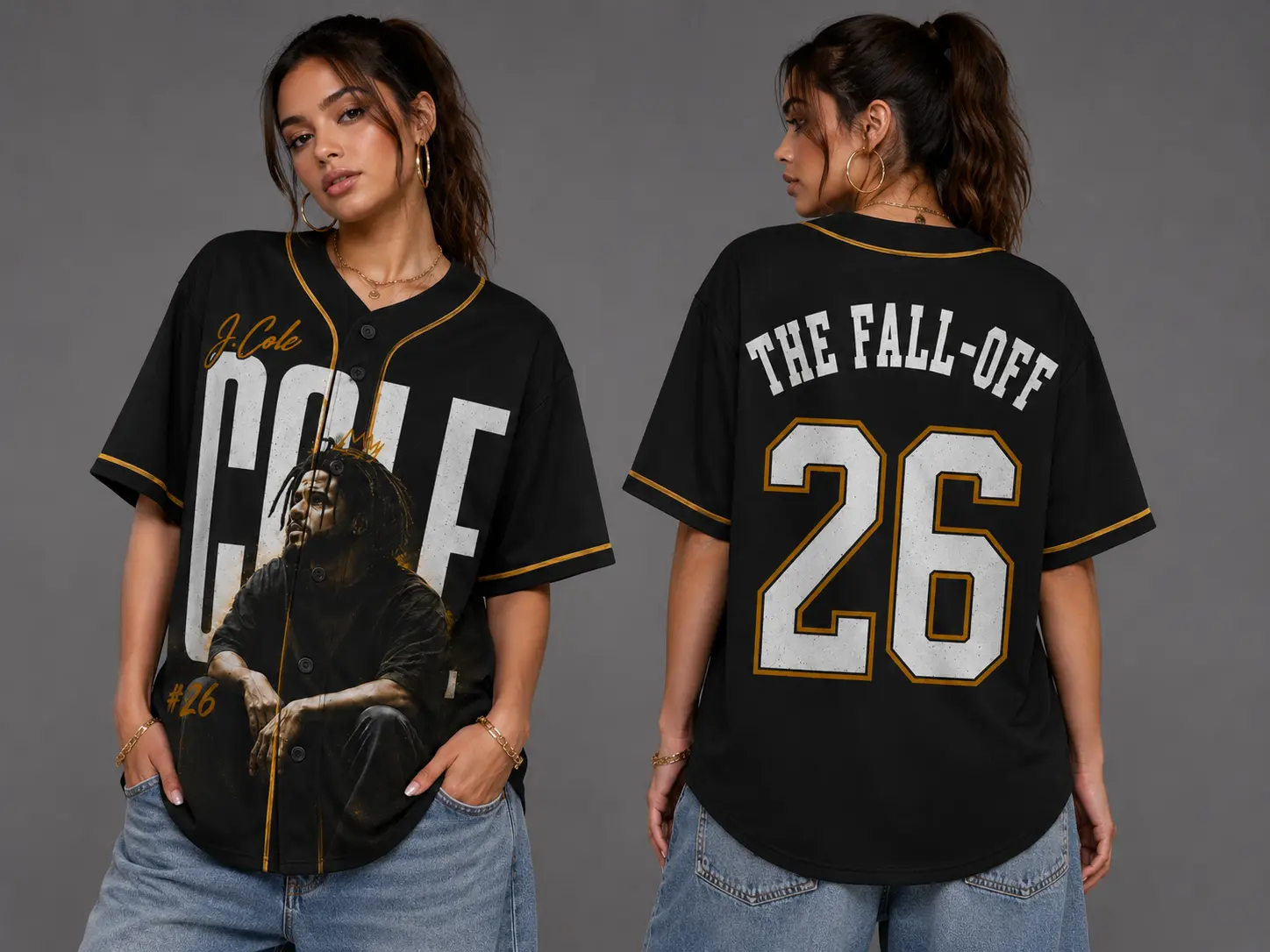 6 Design Black J.Cole The Fall-Off Tour 2026 Baseball Jersey, Disc 29, Disc 39 Hip-Hop Shirt, Graphic Tee, Cole World Music Fan Merch Shirt