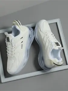 Men's Trendy Low-Top Laced Casual Sneakers, Comfortable Lightweight Running Shoes, Fashionable Versatile Daily Wear, Patchwork Lacing Design, Men's Athletic Shoes, Sports Shoes, Workout Sneakers