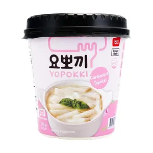 YOPOKKI Korean Stir-Fried Rice Cake Creamy Cheese Flavor 120g Instant Cup