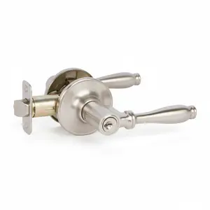 Villa Entry Door Lever, Satin Nickel