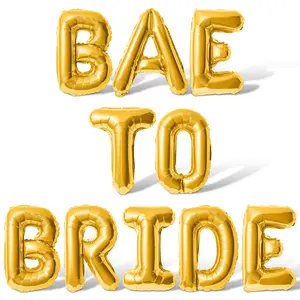 Letter Balloons - BAE TO BRIDE 16" Inch Alphabet Letters Foil Mylar Balloon Bachelorette Party Banner