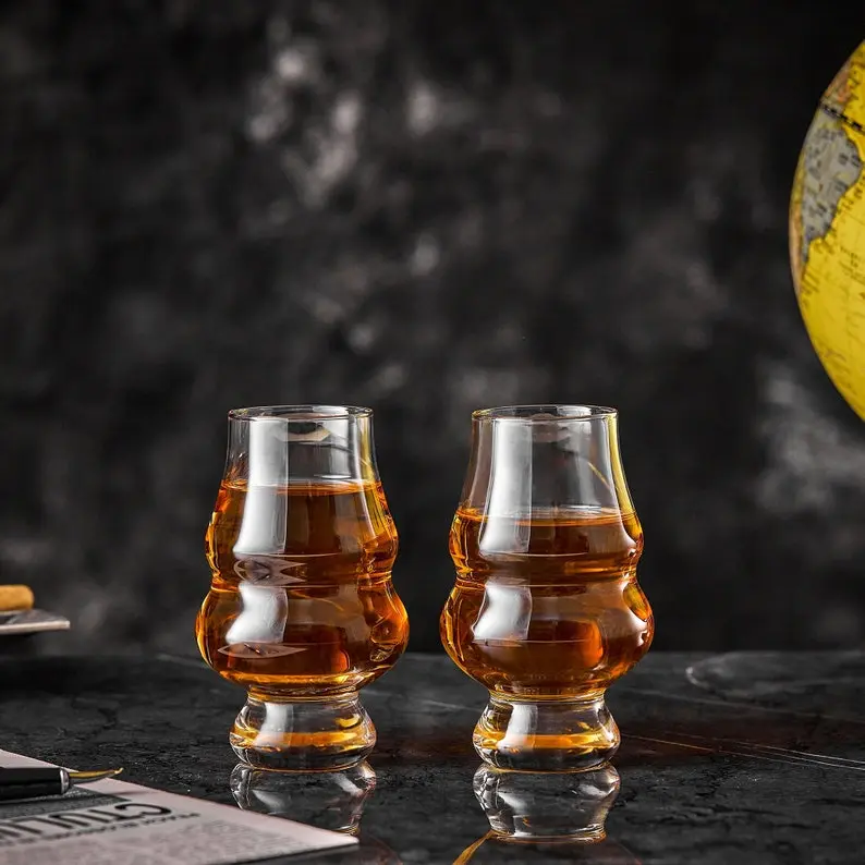 CRAFTGEN Whiskey Bourbon Tasting Glasses Set of 2, Crystal Snifter Glass, New Fashioned Drinking Glass for Scotch Shot Tequila Sake Liquor