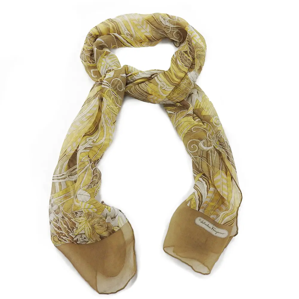 Pre-owned SALVATORE FERRAGAMO Silk Small Leather Goods Scarf