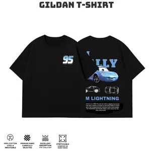 Retro Two Side Cars Gildan T-shirt,Cars Movie T-Shirt,McQueen and Mater Retro Vintage Unisex Oversized Anime Graphic Tee – Trendy Y2K Acid Gildan, Manga Game Movie Lover Gift For Fans Merch