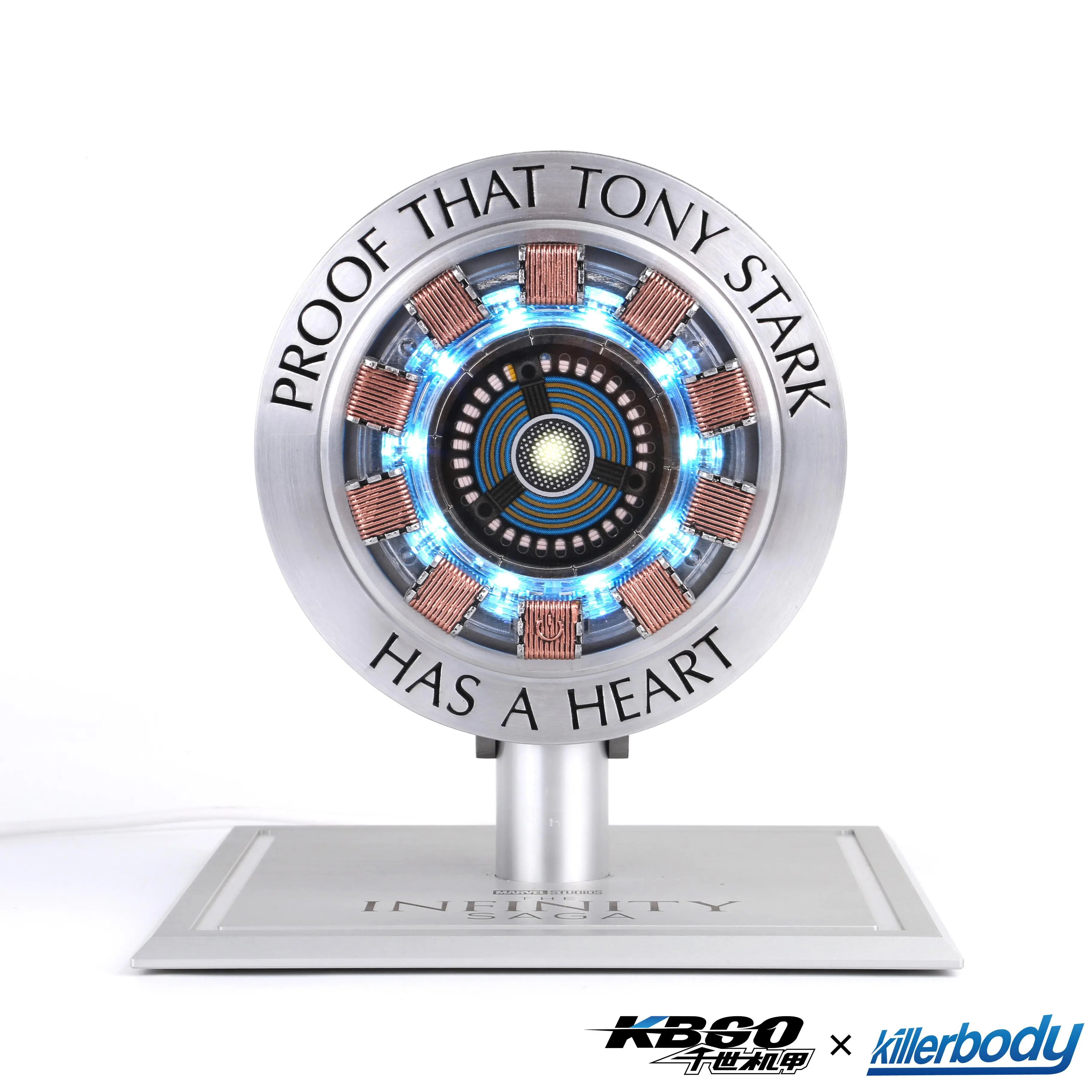 Collectible Figurine: Marvel Iron Man Arc Reactor, Exclusive power on sound effect/Standard power delivery 15W fast charging Electric lifting, Creative gifts for Birthday, Christmas, Halloween, Anniversary