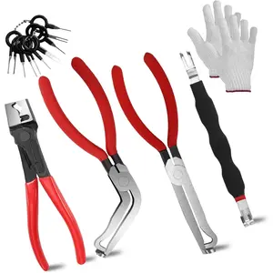 5 PCS Electrical Disconnect Pliers Connector for Cars,8in Multi-Use Tool Kit to Remove Automotive Connectors,Sensors,Terminal,Electrical Pin,Panel Clip Pliers,Safety Wire Plier,Fuel Line Clips