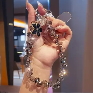 Sparkling Teardrop Crystal Beaded Phone Wrist Strap • Multi‑Use Short Lanyard, Keychain & Wristlet • Stylish Crystal Gift for Women