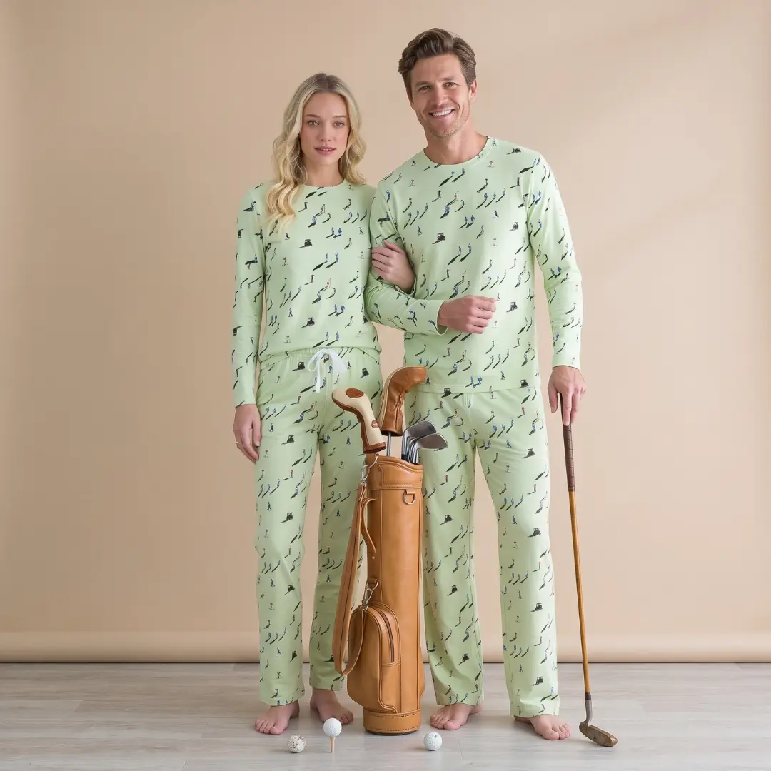 Unisex Adult Bamboo Pajama Set Tee Time