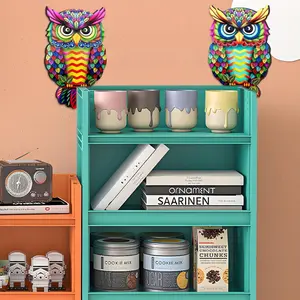 Goodangie00 2-Pack Wooden Door Corner Decor, 7.8-Inch Hummingbird Owl Door Frame Topper, Natural Lover Gift for Spring Home Garden
