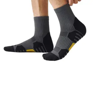 6 Pairs Men's Workout Socks Professional Ankle Outdoor Running Socks with Arch Support & Cotton Material Cushioning Moisture Wicking Anti Slip Odor Proof for Basketball & Running All Season Universal Activewear Cushioned White Gray Black Grandson Gift