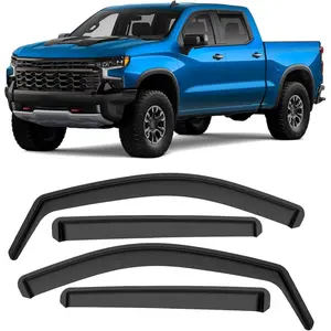 in-Channel Rain Guards Fit for Chevy Silverado 1500 2019-2025 Crew Cab, Durable Side Windows Rain Guard Compatible with GMC Sierra 1500 Crew Cab 2019-2025 Wind Defle