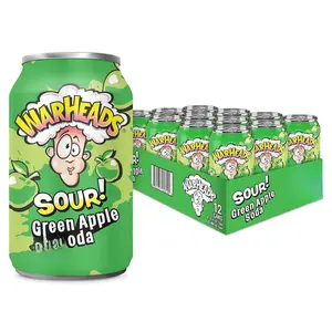 Warheads Green Apple Sour Fruity Soda with Classic Warheads Flavors, Cocktail Mixer, 12oz Cans (Green Apple) exotic beverages, exotics on 4th, exotic snacks, international