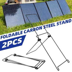 Foldable Solar Panel Brackets 2PCS – High Carbon Steel Stands, Tool-Free Setup for Outdoor Use, Camping, Hiking, Picnic, Solar Support Mounts