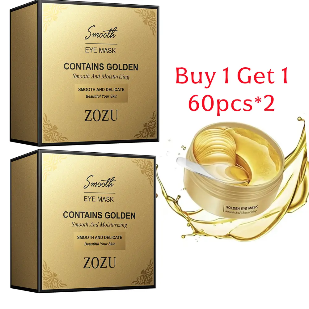 2-Boxes ZOZU Golden Eye Mask 60 Sheets Cooling Moisturizing Eye Patches Refreshing Under Eye Care For Late Night Skin