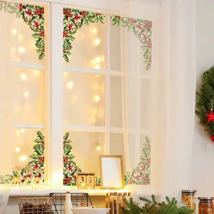 Static Cling Christmas Tree Decorations, 2pcs 30x40cm Removable Window Decal Festive Window Stickers for Living Room & Bedroom Decoration, Decorative Sticker, Household Decoration Supplies