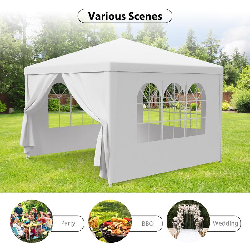 SUPERDEAL Gazebo Party Outdoor Tent in White Wedding Canopy Cater Events