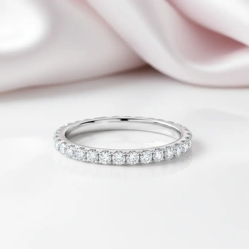 0.9ct 2mm Diamond Option Full Eternity Wedding Band