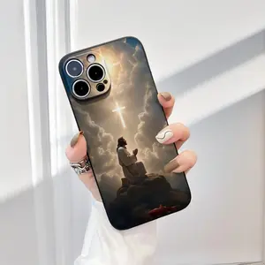 Jesus Painting Pattern Phone Case, Anti-drop Thickened Phone Case, Decorative Phone Protector Cover for IPhone 16 Pro Max 15 Pro 14Plus 13 12 11 XR X/XS Smartphone Case