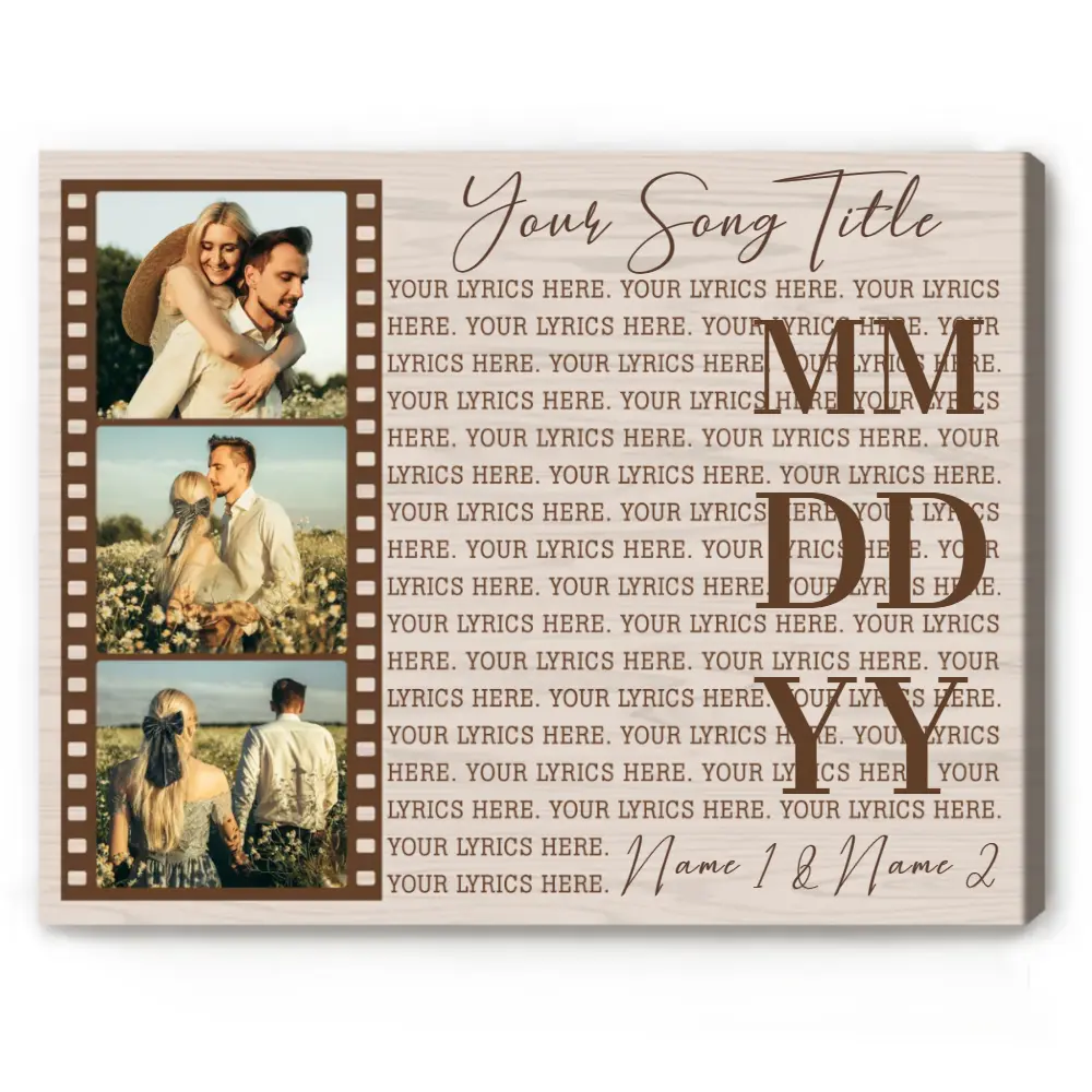 Custom Song Lyrics Canvas - Wedding and Anniversary Gift Canvas Wall Art Canvas Decor Poster
