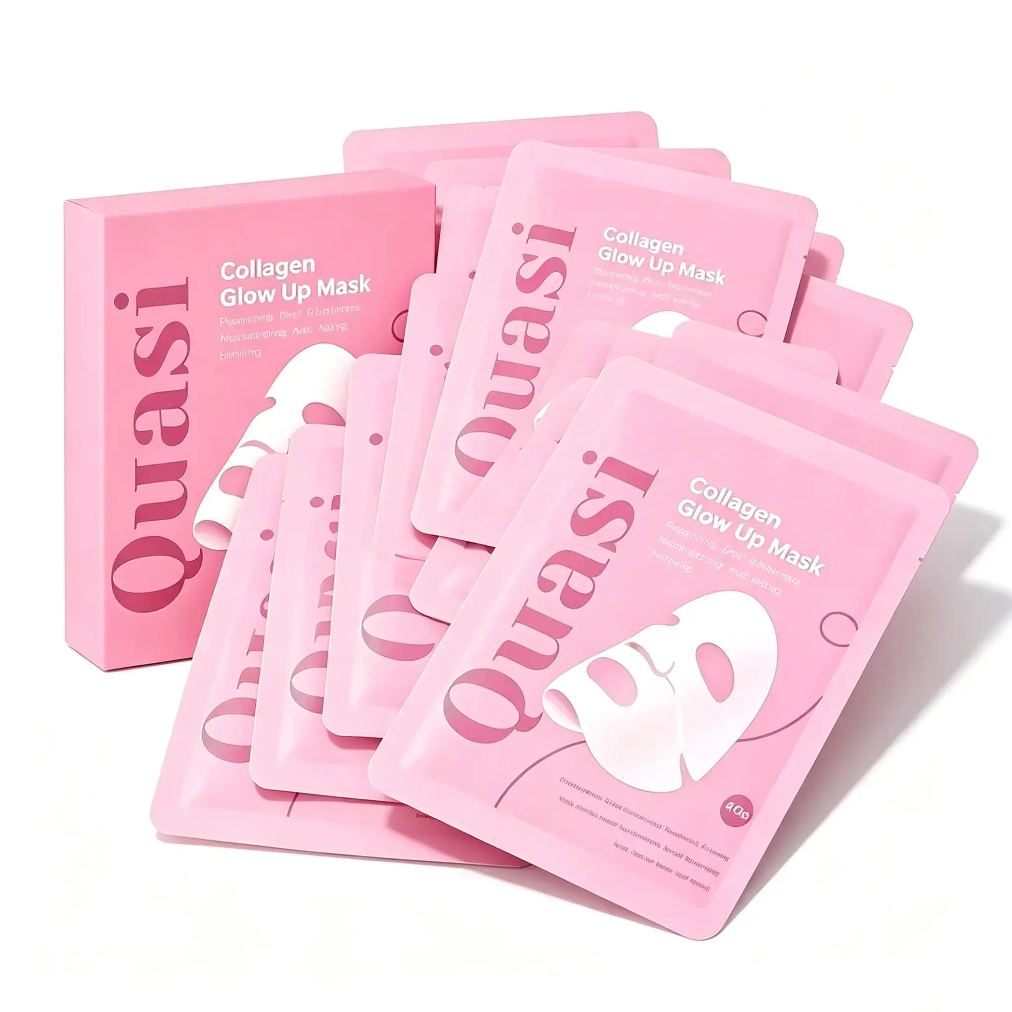 2BOX Quasi Collagen Glow Up Mask 2.0, Quasi BioCollagen Face Mask, Firm Skin Deep HydratingMasks for Wrinkle Reduction and PoreMinimization - Glow like Glass Skin