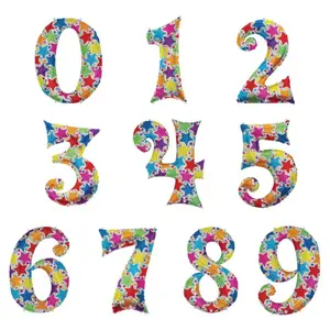 Rainbow Star Number Balloons