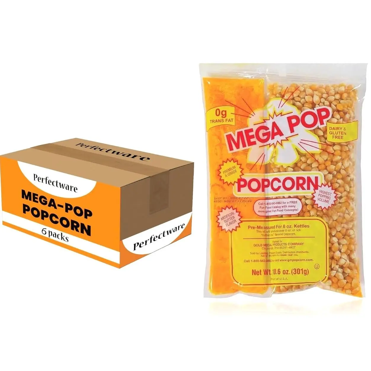 10.6 Oz Popcorn Portion Packs - Package of 6ct