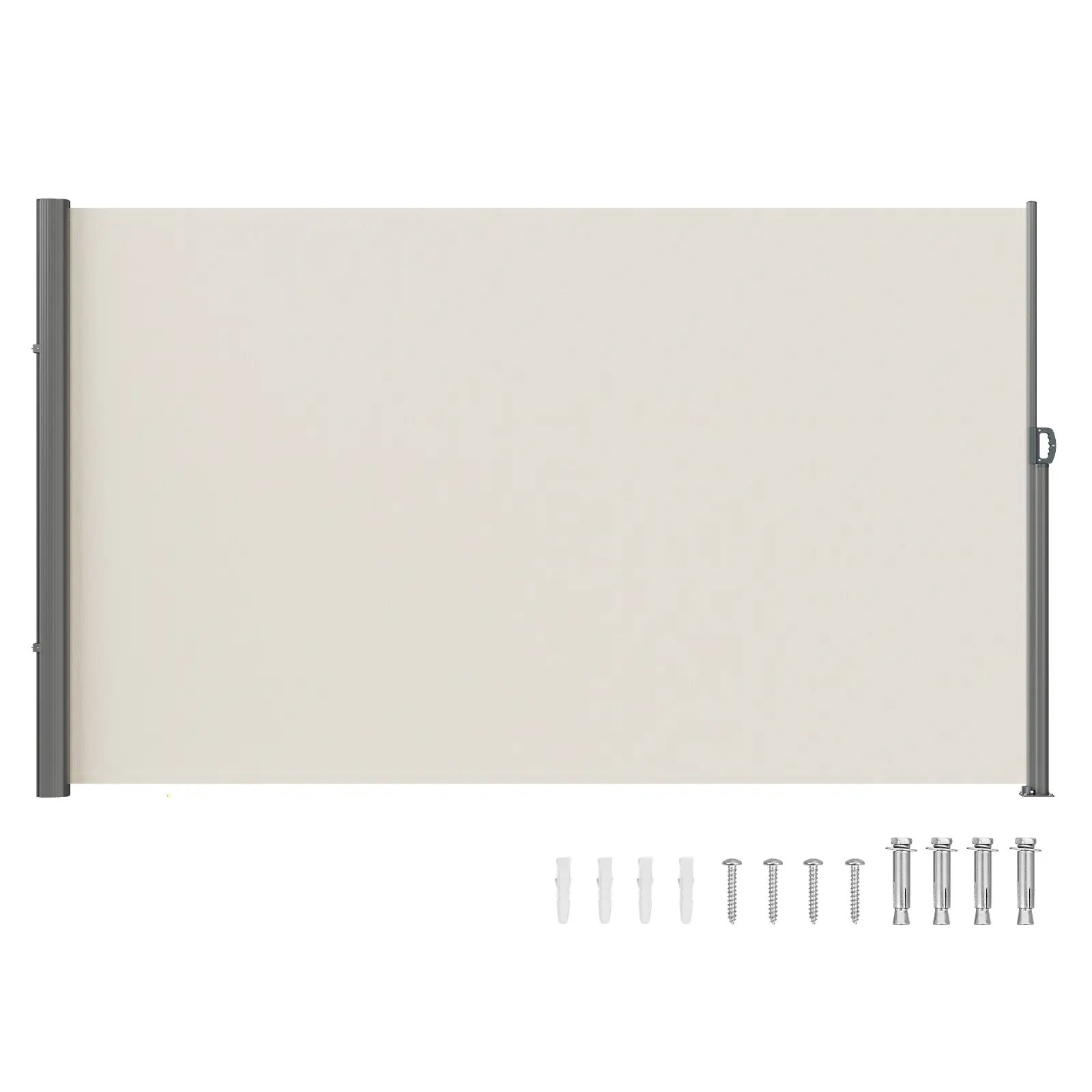 【summerfinds】VEVOR Retractable Side Awning, 71''x 118'' Aluminum Outdoor Privacy Screen, 280g Polyester Water-proof Retractable Patio Screen, UV 30+ Room Divider Wind Screen for Patio, Backyard, Balcony, Beige，DEALS FOR YOU
