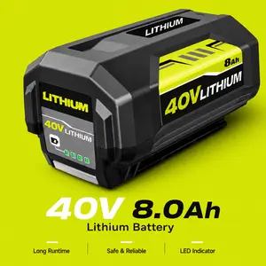 Upgraded 8.0Ah Replacement Battery Pack for Ryobi 40V Cordless Power Tools, Compatible with OP4040 Cordless Tool Accessories