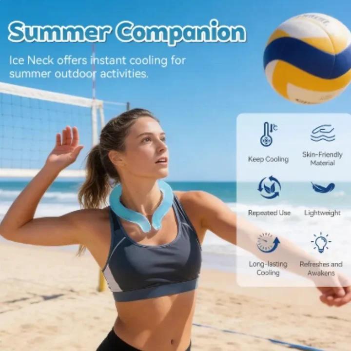 2026 New Neck Cooling Tube, Reusable Natural Crystallization Cooling Ring (Below 28°C Solidification), Wearable Hands-Free Ice Collar Cooler for Hot Weather Relief, Portable Cooling Essential for Men & Women, Summer Gifts