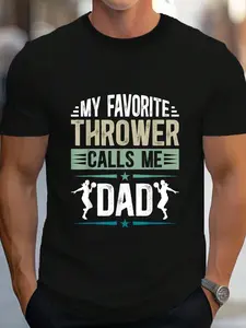 100% Cotton Favorite Thrower Calls Me Shot Put Dad Of A Shot Put Thrower T-Shirt Women's Men's Graphic Tee Crew Neck summer vacation Tops