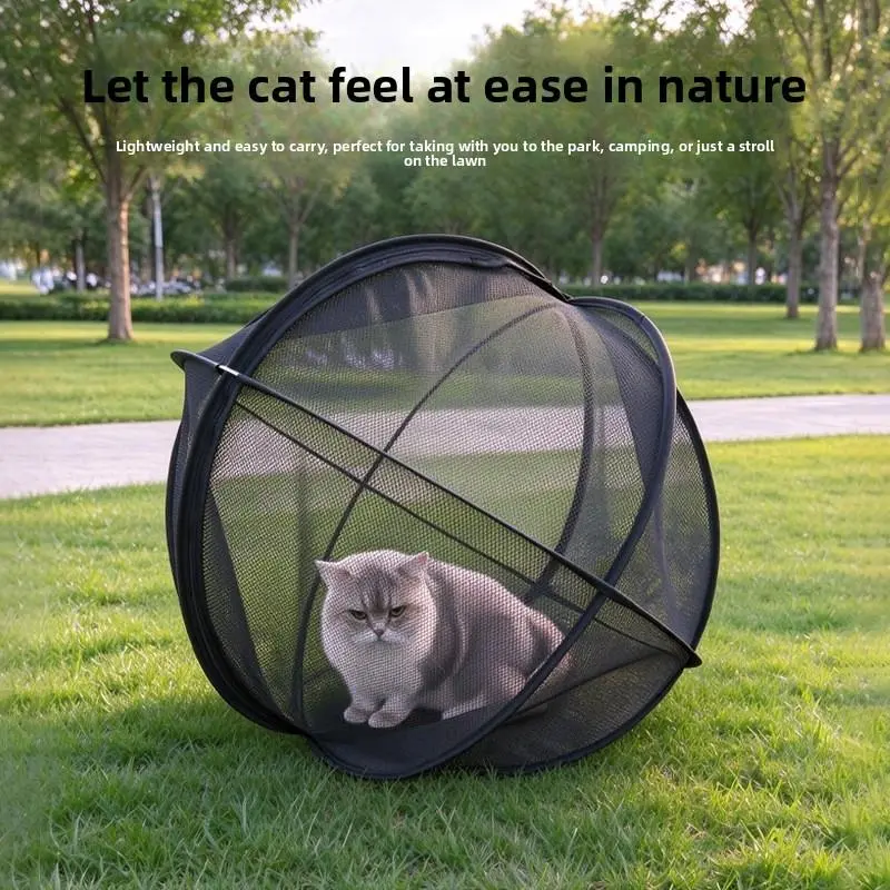 Catsphere Rolling Cat Exercise Ball, Portable Foldable Mesh Cat Enclosure, Outdoor Cat Play Tent for Parks, Camping and Grass
