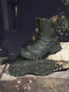 Men's Outdoor Tactical Boots, Hiking Shoes, Mountain Climbing Boots, Snow Boots, Rock Climbing Shoes, Side Zip Design, Waterproof Hiking Boots, All Seasons