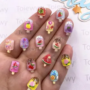 30pcs Mixed Resin Mini Colorful Various Fruit Grape Cherry Popsicle Flat back Rhinestone DIY Scrapbook Decor Crafts  Accessories