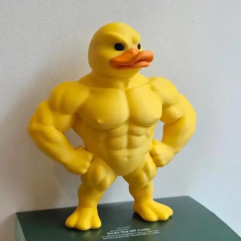 1pc Muscle Duck Statue - Cute & Unique Desk Decor, Desk Ornament, Indoor/Outdoor Decoration, Durable Plastic, No Electricity Needed, Perfect Gift for Friends & Colleagues, Home Decor