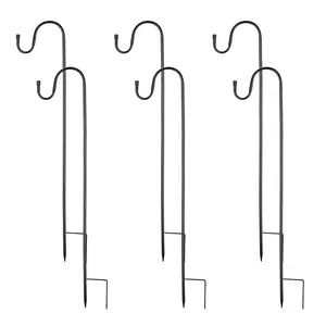 LAGarden Set of 6 Shepherds Hooks 32" Tall Bird Feeder Pole Plant Hanger Garden Outdoor