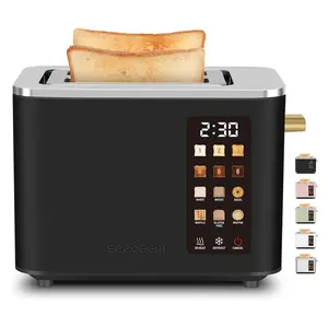 Toaster 2 Slice, Touch Control Screen, Smart Stainless Toaster, 6 Shade Setting, 6 Bread Selection, Countdown, Removable Crumb Tray, 900W, Matte Black kitchen  toaster wh  all bread type