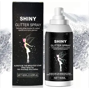 Glitter Spray for Body Body Glitter Spray for Clothes, Music Festival Halloween Christmas Glitter for Women (Silver-2.03fl.oz)