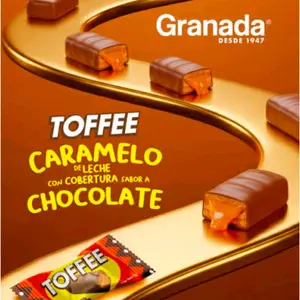 Toffee Granada 1 bags of 48 units c/u from Guatemala Candy Caramel and Milk Granada Delicious Flavor