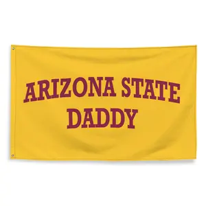 Arizona State ASU Daddy Flag - Yellow Banner with "ARIZONA STATE DADDY" Print, Ideal for Home Decor and Personal Use
