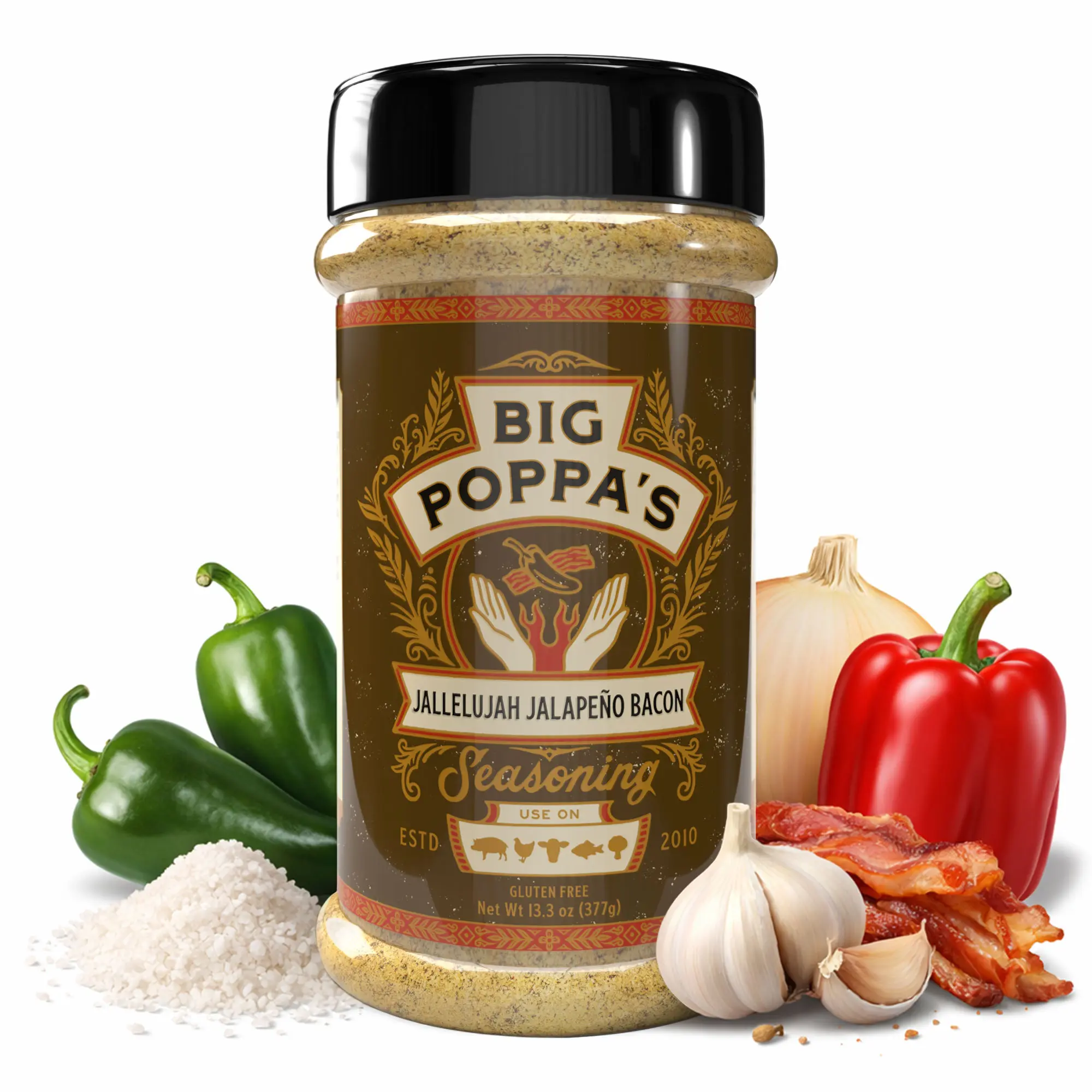 Jalapeño Bacon BBQ Seasoning 13.3oz | Smoky Spicy Grill Rub