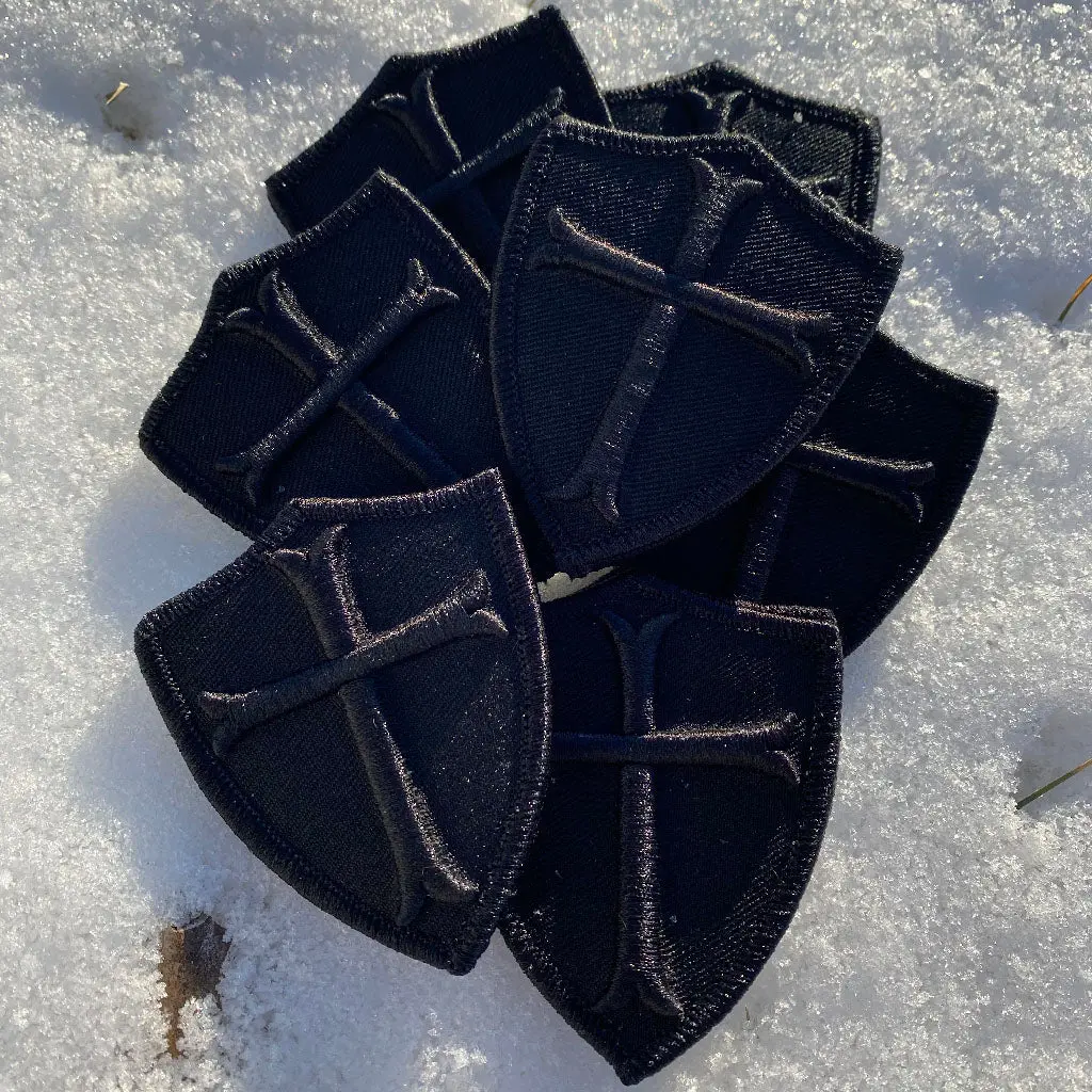 3" x 2" All-Black Crusader Shield