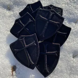 3" x 2" All-Black Crusader Shield