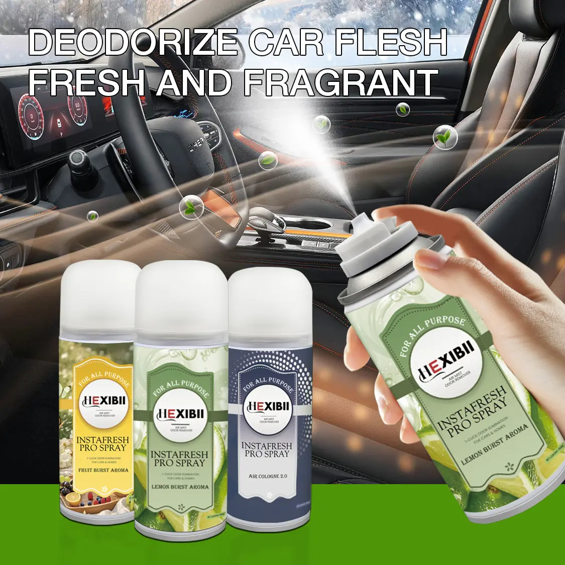 Automatic Spray ,HEXIBII InstaFresher for Home & Car,scentsy fresh, - Floral Scented Air Freshener with Odor Elimination Spray, 6.2 Oz, Pack of 3, Safe & Tested Formula summerwins
