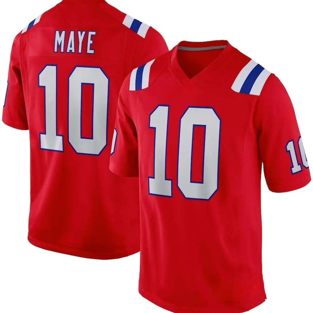 Unisex Football inspired by Maye 10 New England Player Game Jersey - Red