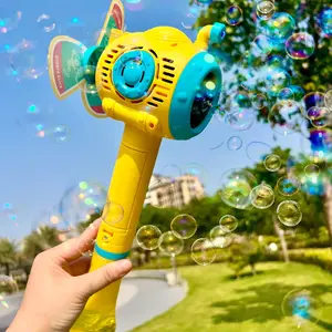 Submarine Automatic Handheld Bubble Machine with 8-Hole Turbo Blasting LED Lights & Windmill,Summer Outdoor Toys for Toddler Kids - Garden Yard Party Bubble Fun