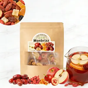 Monbrizz Apple Jujube Detox Body Tea - Natural Apple, Orange, Goji Berry, Red Date & Hawthorn Herbal Tea Bags | Caffeine-Free, Supports Digestion, Immunity & Blood Health | No Additives, Vegan Wellness Tea