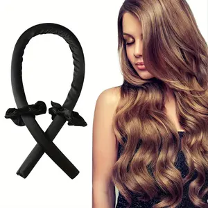 3 Pcs Set Heatless Curling Rod Headband with Hair Ties - DIY Lazy Ribbon Hair Curler Tool for Effortless Waves Curls